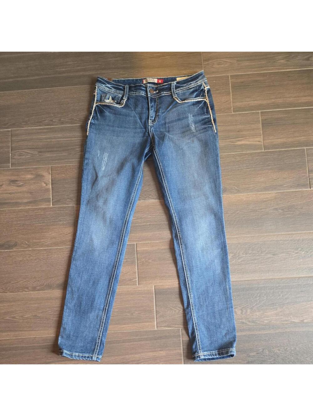 Peoples Liberation Jeans Womens Skinny Size 29 Blue Y2k star pockets embelished